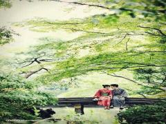 彼と手を繋いで歩くから♡着物デートにぴったりな和装ネイルデザイン