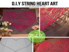 飛び出す立体作品♡釘と糸をつかったストリングアートの作り方