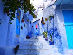 まるでシャウエンに足を踏み込んだ気分＊水色モロッコネイルデザイン集