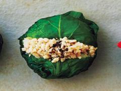 鶏ひき肉のしょうが炒め×小松菜のもち麦おにぎり