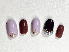 パープル×ブラウン×ブラックのモードな秋ネイル【365日ネイル】 |