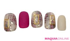 マットピンクで大人かわいい「ツイード」ネイル | lMAQUIA