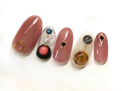 スモーキーカラーの天然石風ネイル【365日ネイル】 |