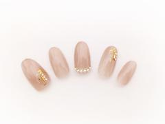 ピンクベージュ×パールの王道モテネイル【365日ネイル】 |