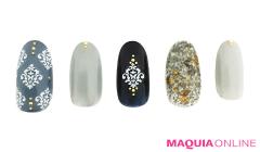 輝きも質感も、グレーで見違える「ダマスク柄」ネイル | lMAQUIA