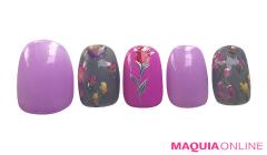 パープルで艶っぽく、凛と咲く「ローズ」ネイル | lMAQUIA