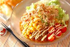 ひんやりつるんと美味しい！ お野菜たっぷり「簡単サラダうどん」