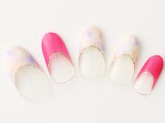 【365日ネイル】朝ヨガする指先がキレイ♪青空映えのチューリップカラーフレンチ |