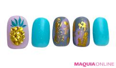 質感で遊ぶ「パイナップル」ネイルで、もっとおしゃれにアーティスティック！ | マキアオ