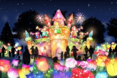 としまえん、イルミの輝きがパワーアップ！花畑ランタンと城が輝くファンタジックな世界