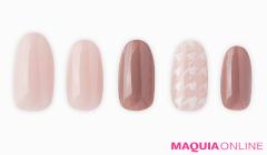 ワンカラーで甘さ控えめに！ ニットにも似合うミルキーピンクの「千鳥格子」ネイル | マキ