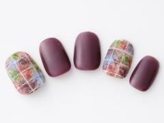 【365日ネイル】芸術の秋を楽しむ♪ニュアンスのあるスポンジブロックアートのパープルネ