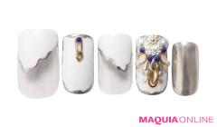 波打ち「変形フレンチ」ネイルは、メタリックな辛口仕上げが今っぽい！ | マキアオンライ