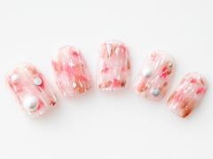 【365日ネイル】ピンク×ブラウンの大人チークネイルでひな祭りをお祝い♪ |