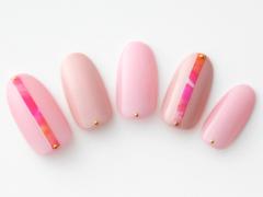 【365日ネイル】桜の開花をイメージ♪ツートンピンクのオーロララインネイル |