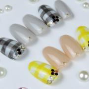 ポップで可愛い♡ドット・ボーダー・ギンガムネイルカタログ -