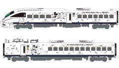 ミッキー＆ミニーの新デザイン特急公開、九州各地を新幹線＆特急の4編成が走行