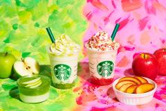 スタバ「グリーン アップル ジェリー フラペチーノ」「ベイクド アップル ピンク フラペチ