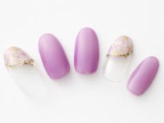 【365日ネイル】絵画のようなアートが美しいエレガントなパープルネイル |