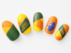 【365日ネイル】ラグビー前回準優勝の強豪オーストラリア戦は、“くすみビタミンカラー”