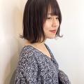 透けバング＋ストレートなボブヘアでナチュラル美人な印象に。地毛っぽいアッシュブラウ