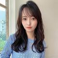 前髪ありの暗髪ロング×波ウェーブで最強モテヘア！ |