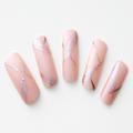 【365日ネイル】同トーンのクロスラインでシャープに！すっきりとした印象のピンクネイル