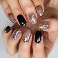 100均トップコートでできる！ シックなブラッククリアネイル【ギ☆のセルフネイル手本帖】