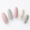 【365日ネイル】やわらかな印象なのにモードにも見える！ペールトーンの立体アートネイル